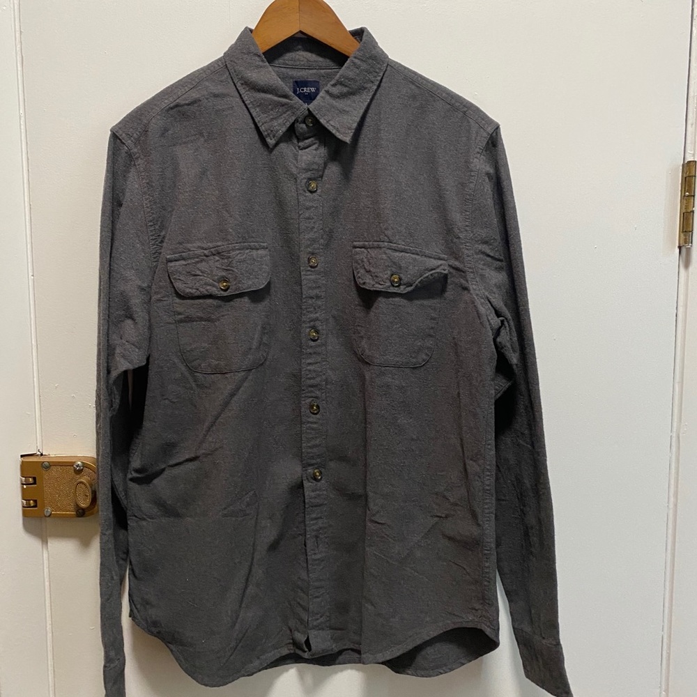Dark grey J Crew shirt jacket
